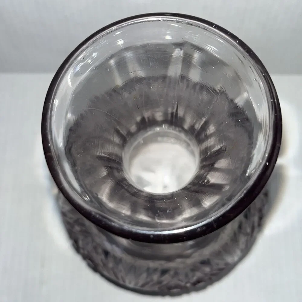 Antique Lavender Cut Glass Water Carafe Blown Glass